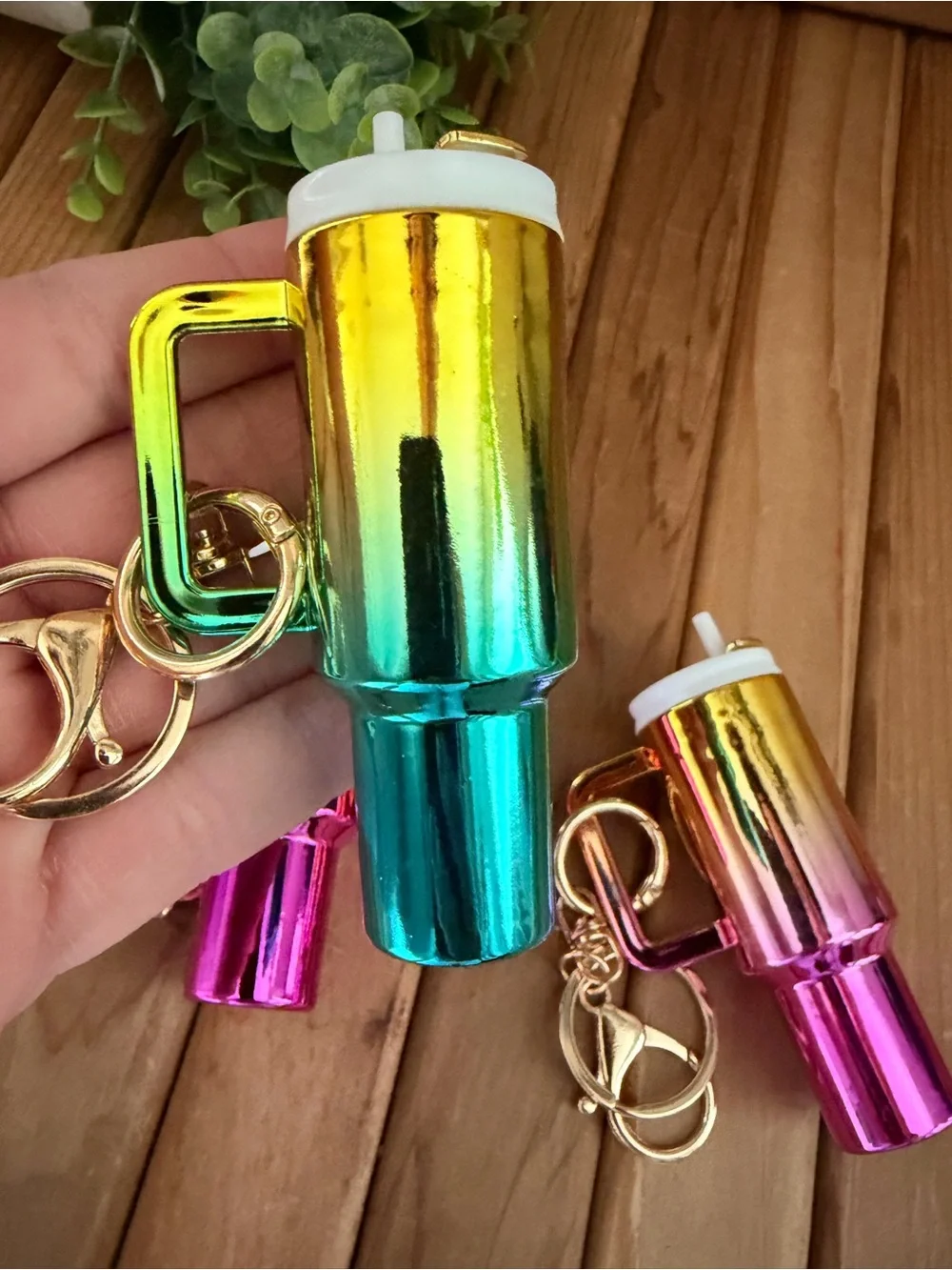 Mini Tumbler Lip Balm Keychain Charm: Choose (1) One